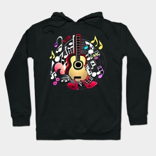 Music, Guitar, Musical Notes Hoodie